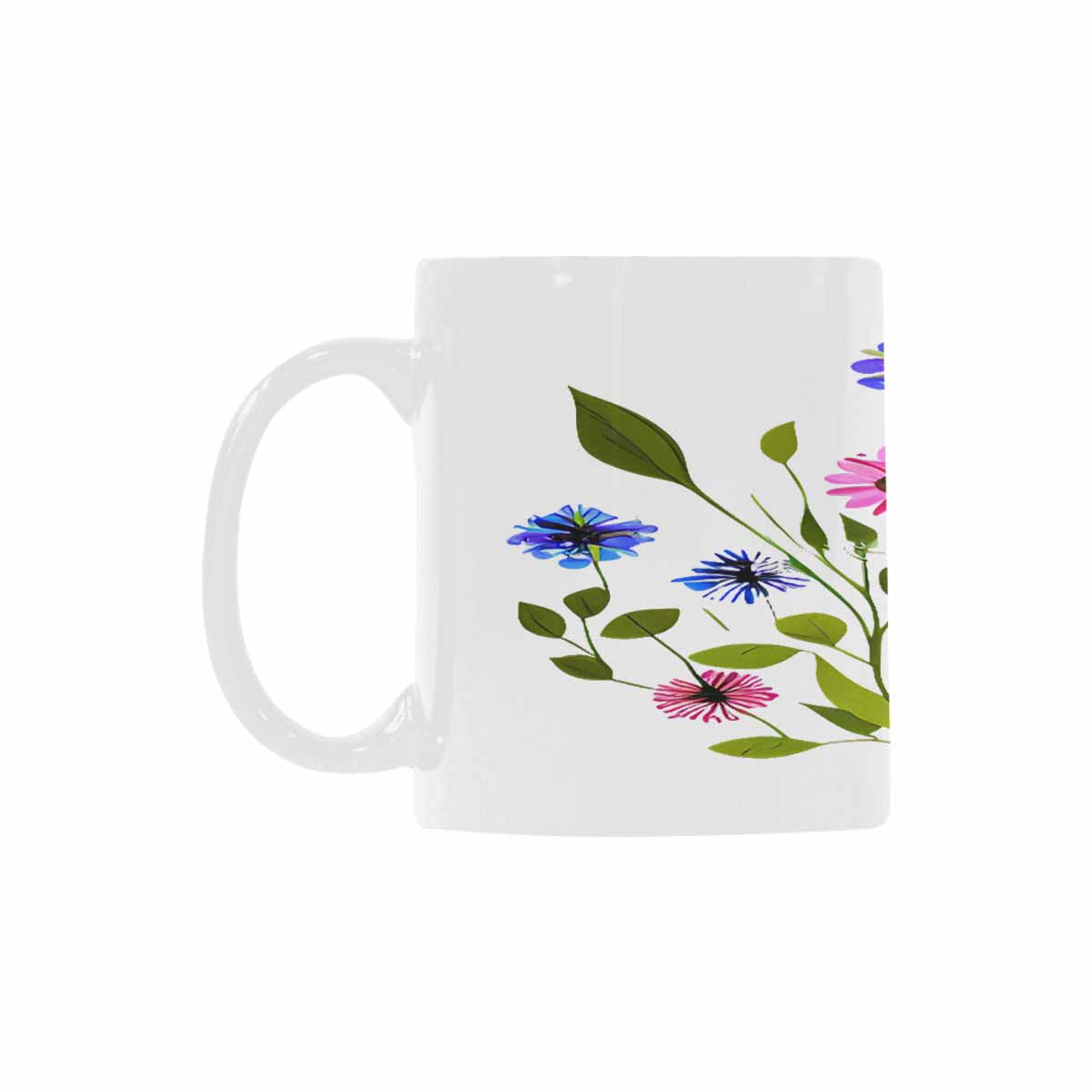 USA made Quality Mug, coffee mug, tea cup, Bright florals, Set 2, design 70