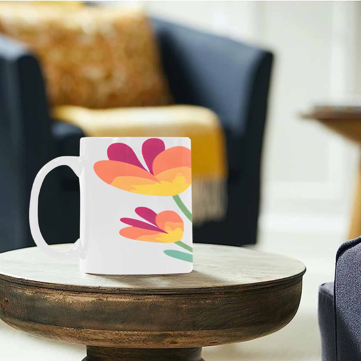 Quality Mug, coffee mug, tea cup, Bright florals, Set 2, design 52