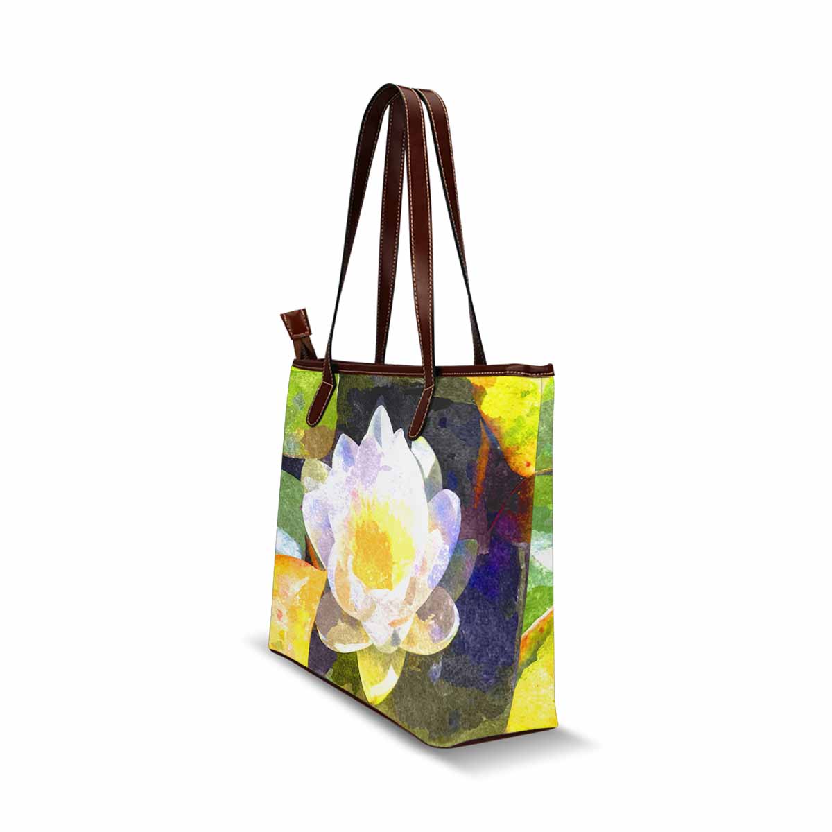 Classic Fabric handbag, watercolor floral, design 197