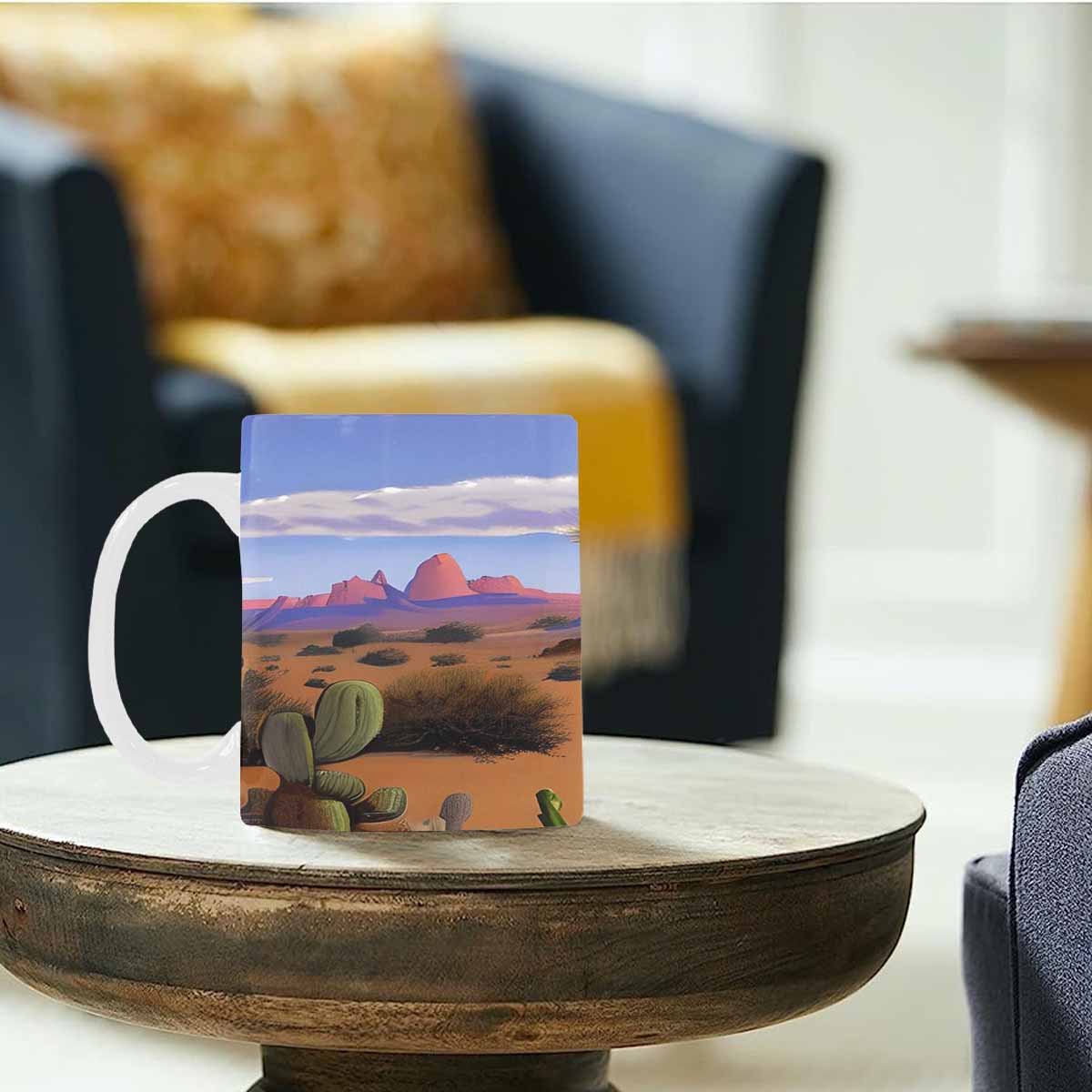 Coffee Mug, tea cup, desert scene, design 11