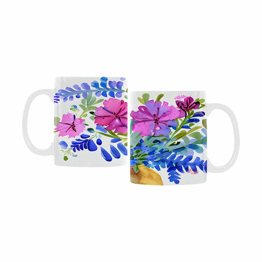 USA made Quality Mug, coffee mug, tea cup, Bright florals, Set 1, Design 38