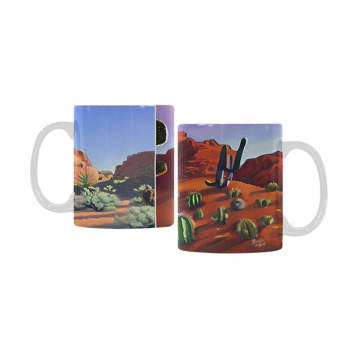 Coffee Mug, tea cup, desert scene, design 27