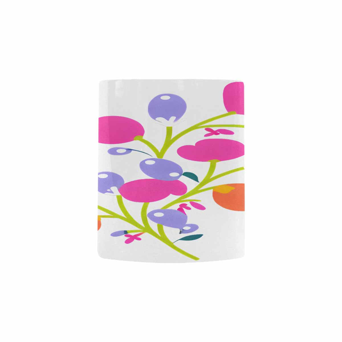 USA made Quality Mug, coffee mug, tea cup, Bright florals, Set 2, design 2