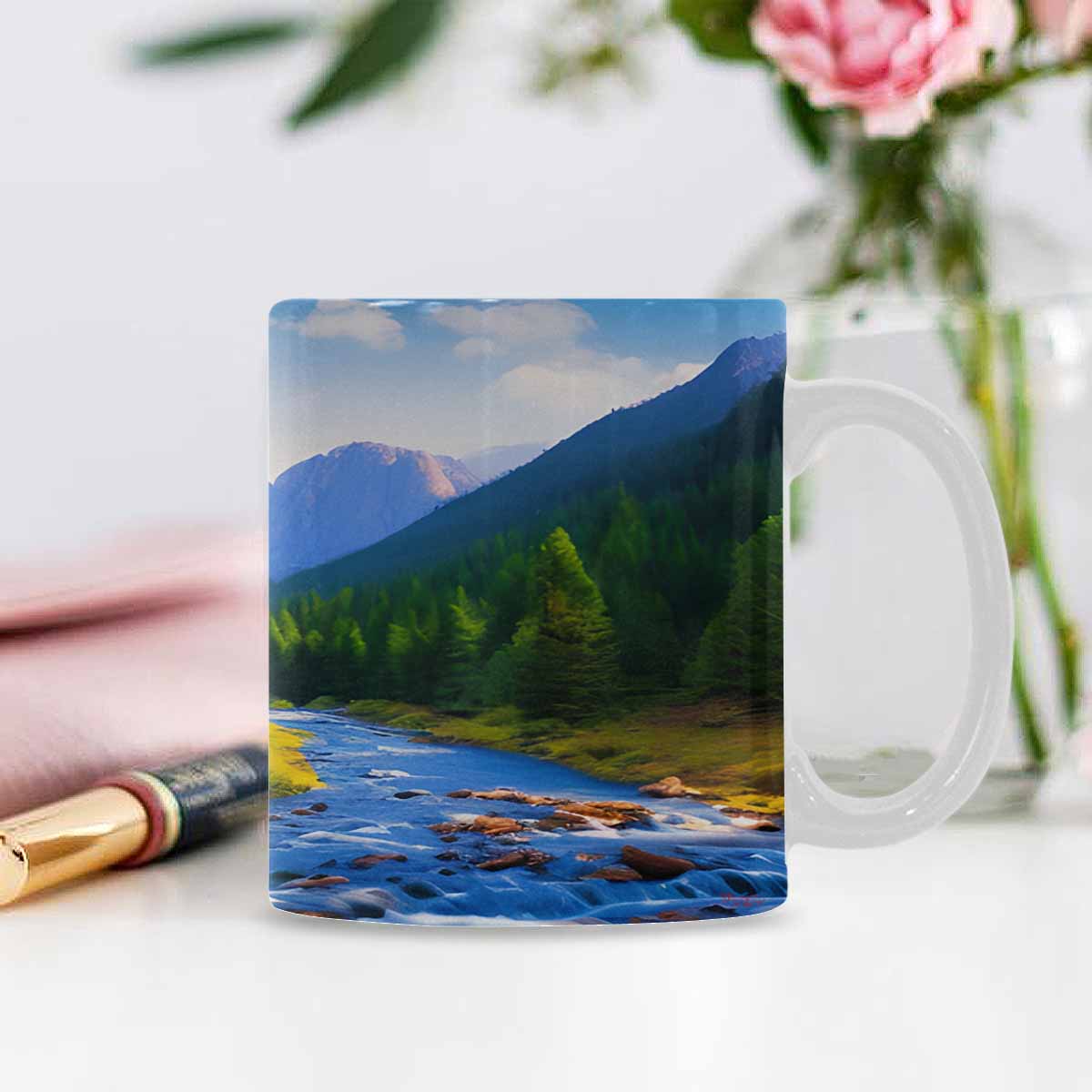 Rivers & Mountains Landscape mugs, set 1 design 19