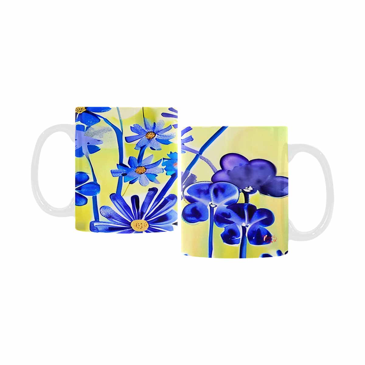 USA made Quality Mug, coffee mug, tea cup, Bright florals, Set 1, Design 146