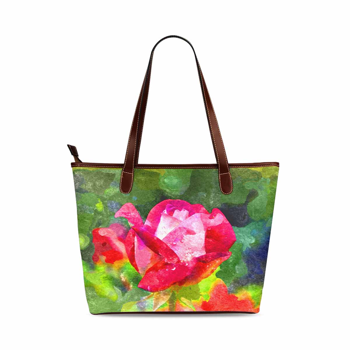 Classic Fabric handbag, watercolor floral, design 115