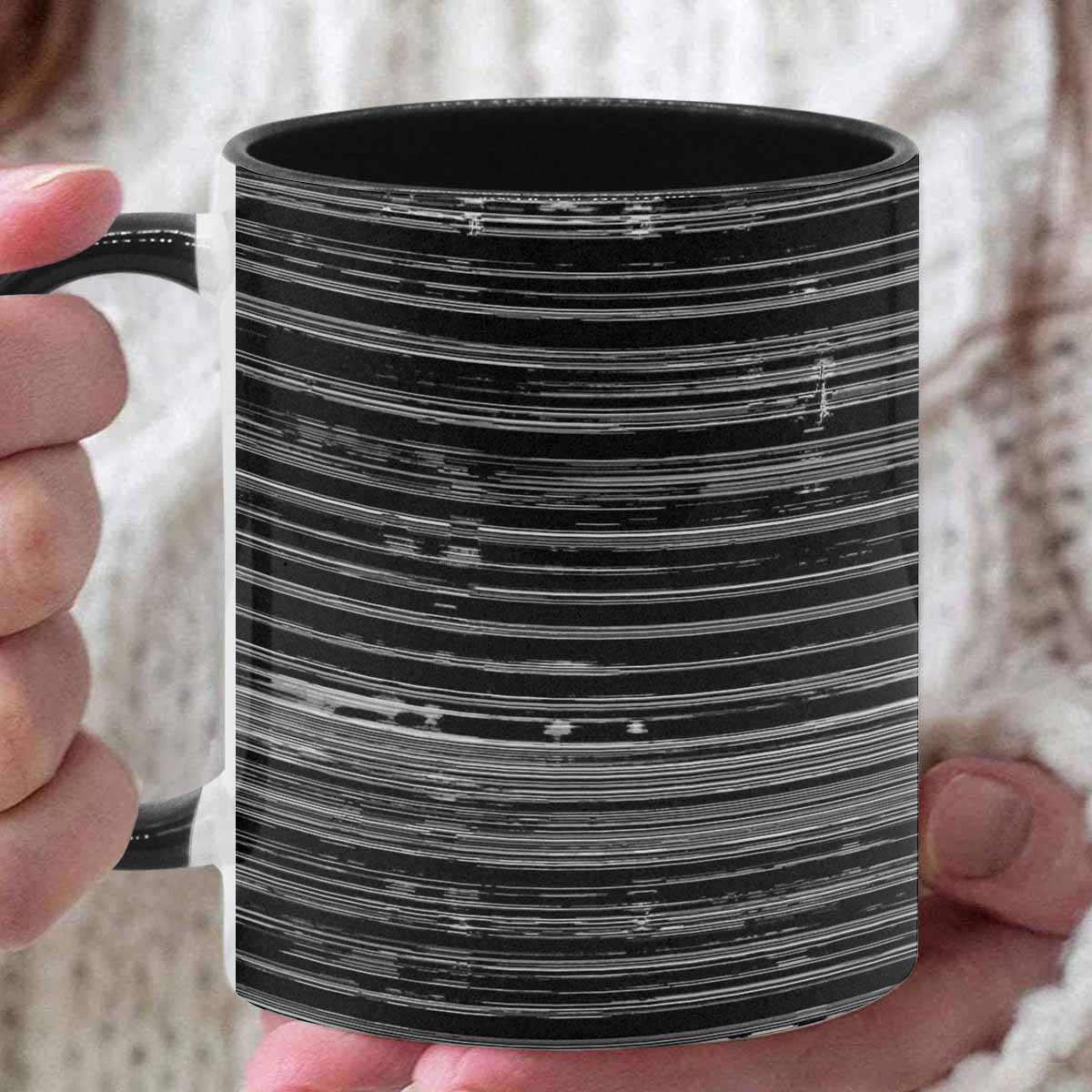 Coffee Mug, tea cup, black core, abstract, design 111