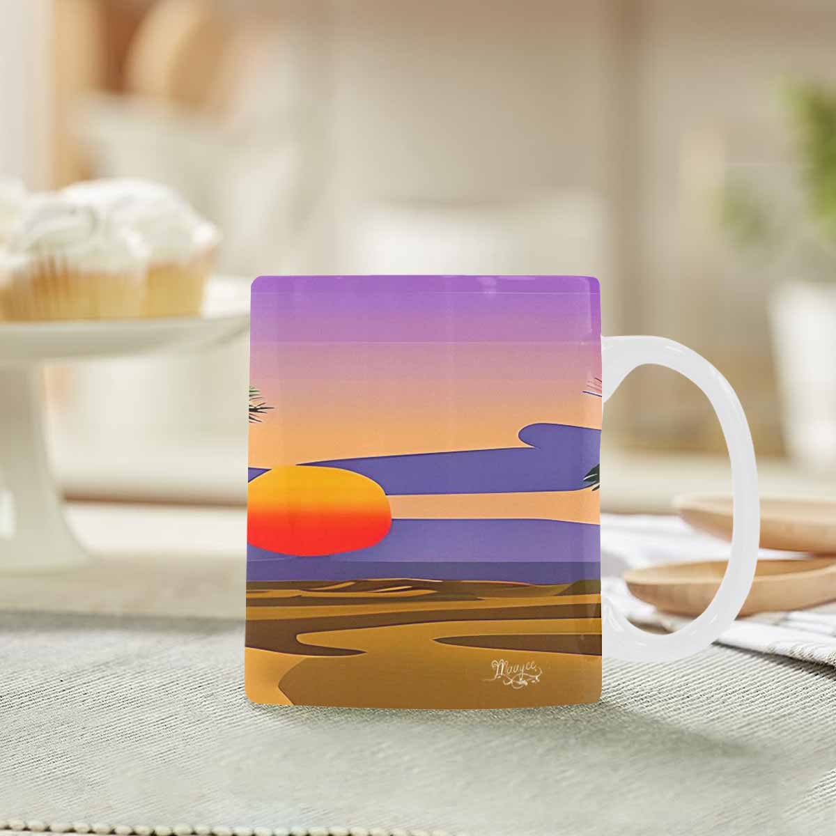 Coffee Mug, tea cup, desert scene, design 30