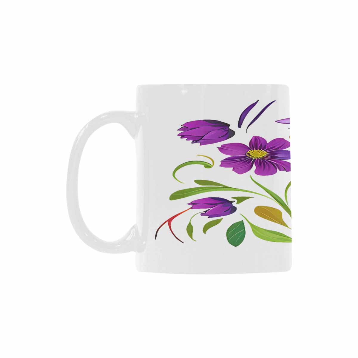 USA made Quality Mug, coffee mug, tea cup, Bright florals, Set 2, design 75