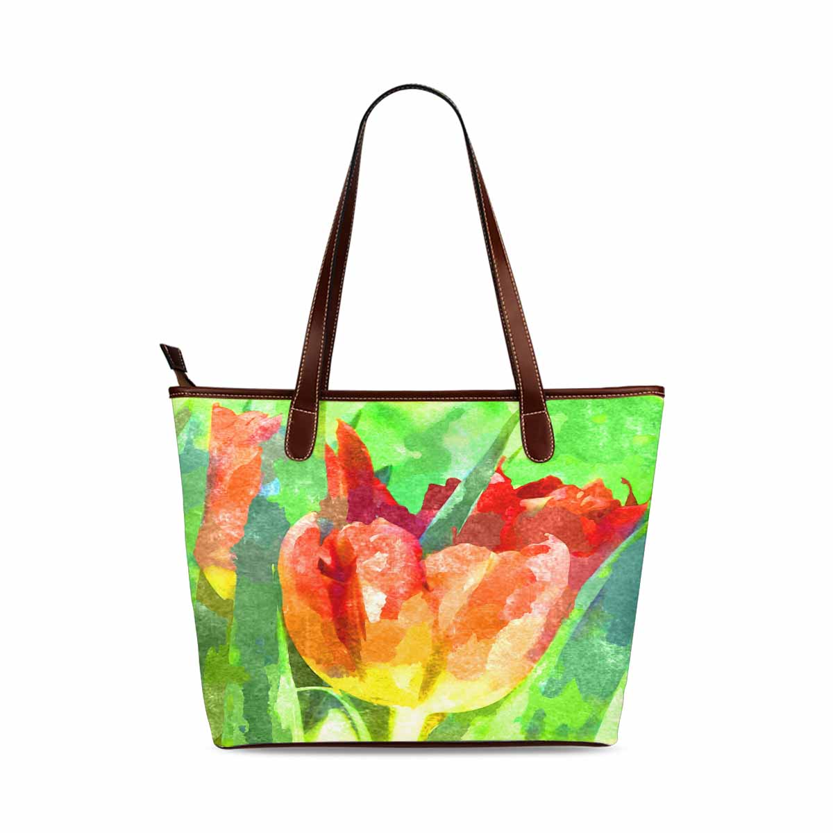 Classic Fabric handbag, watercolor floral, design 273