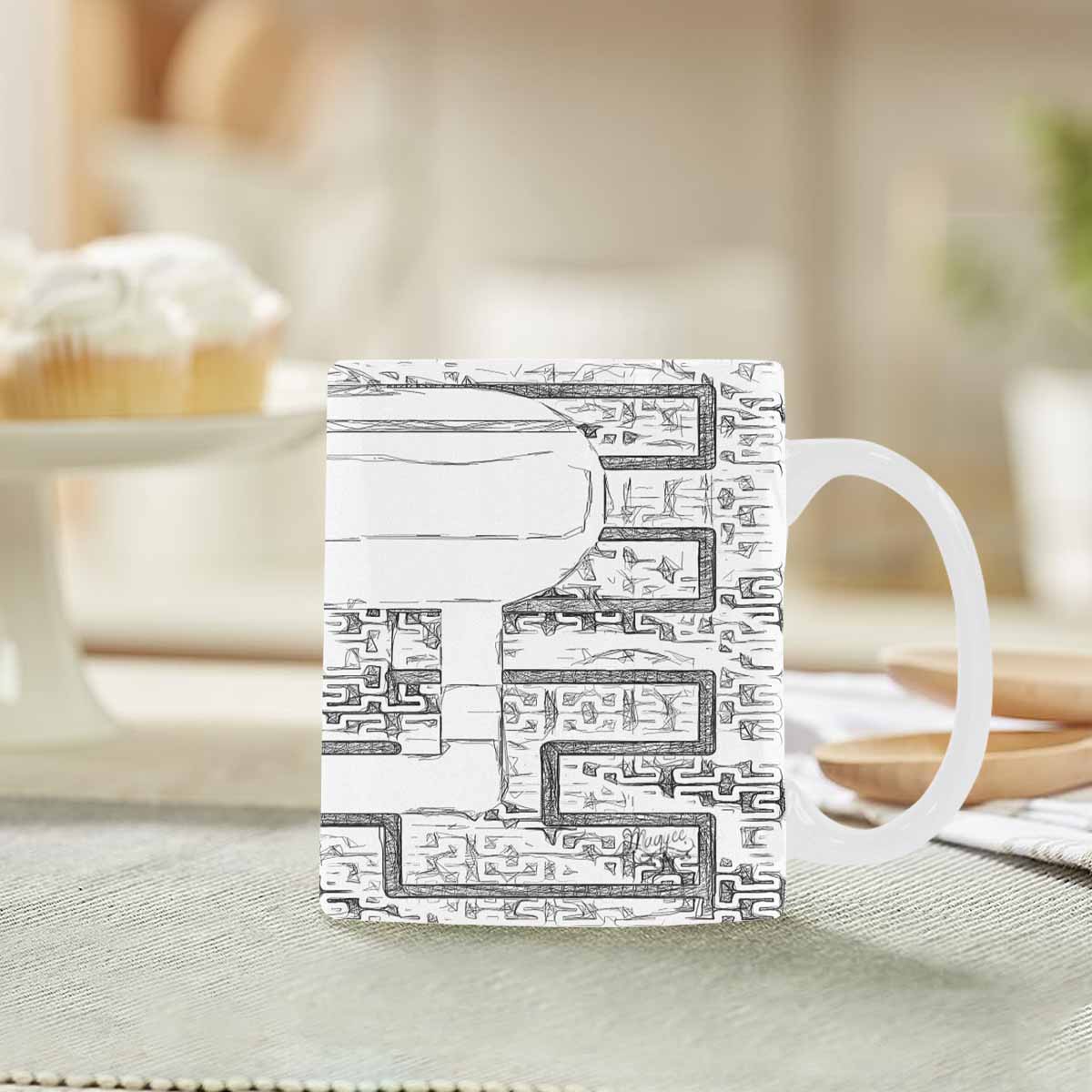 Quality Mug, coffee mug, tea cup, B & W Abstract, Set 1, design 89