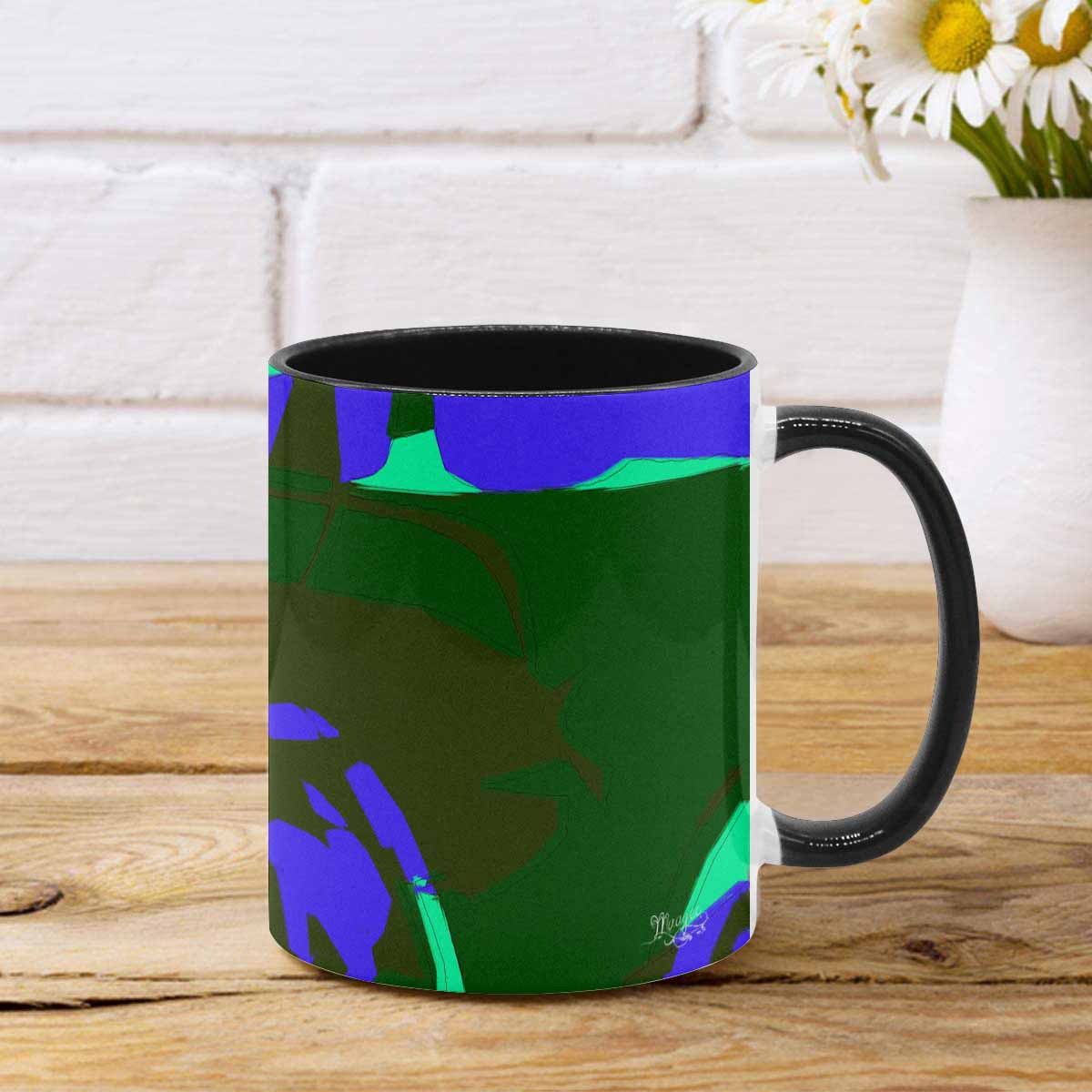 Coffee Mug, tea cup, black core, abstract, design 71