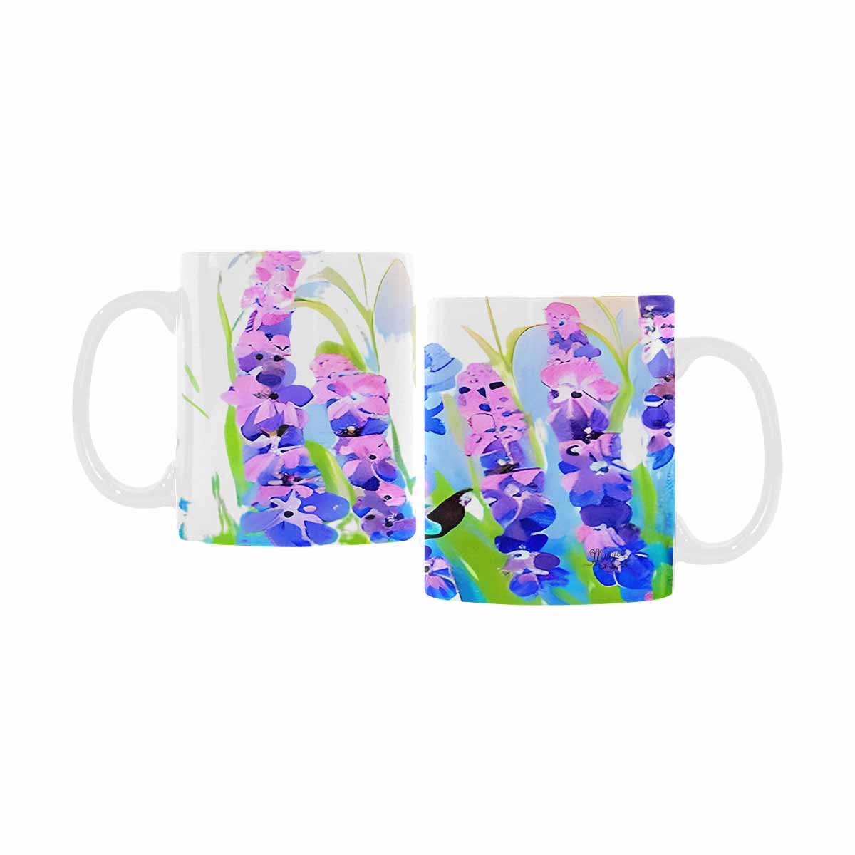 USA made Quality Mug, coffee mug, tea cup, Bright florals, Set 1A, Design 95