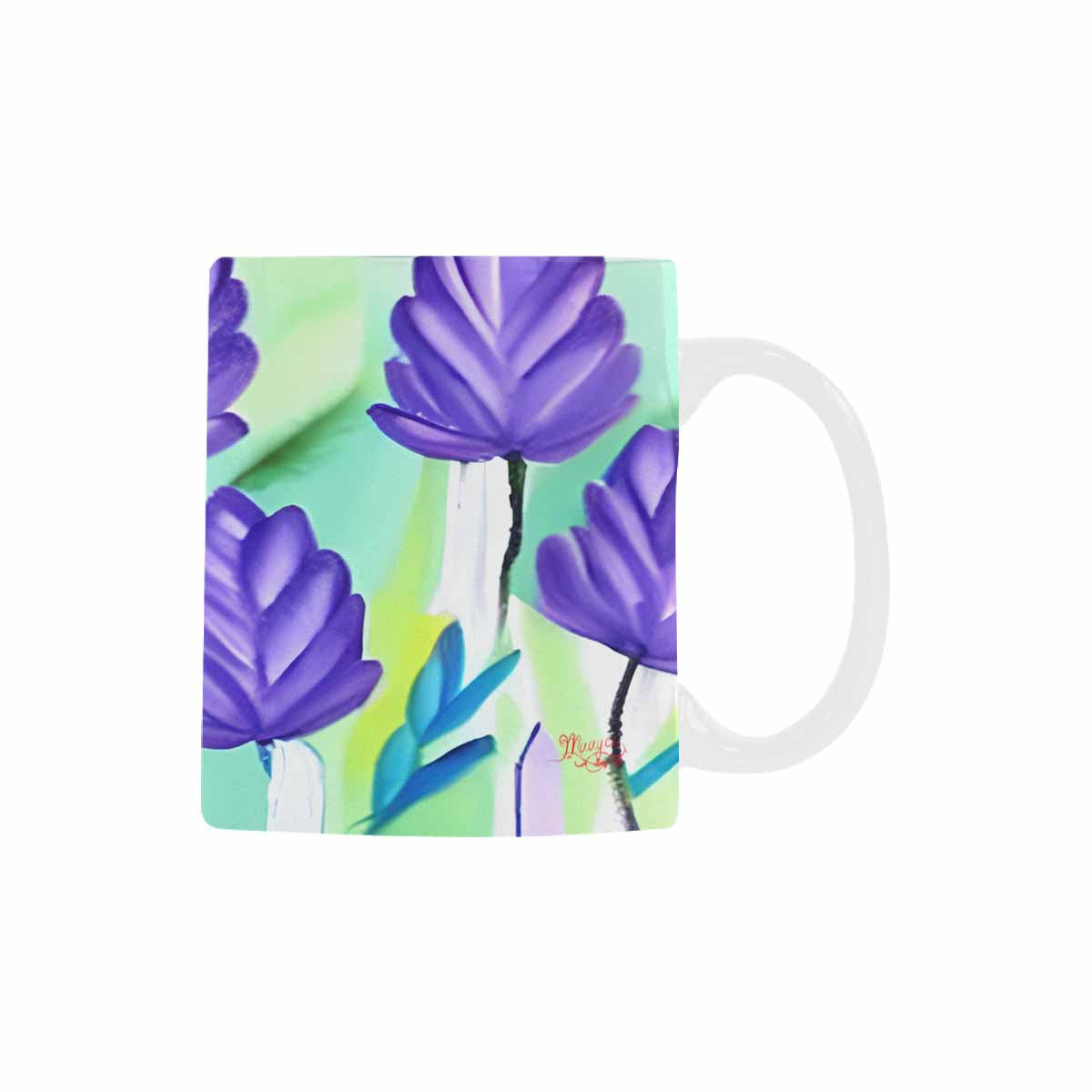 USA made Quality Mug, coffee mug, tea cup, Bright florals, Set 1, Design 62