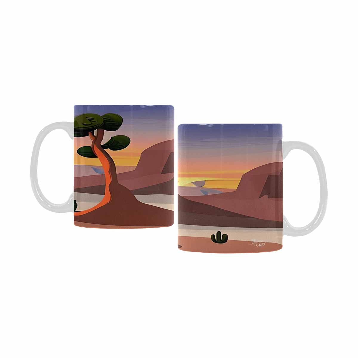 Coffee Mug, tea cup, desert scene, design 64