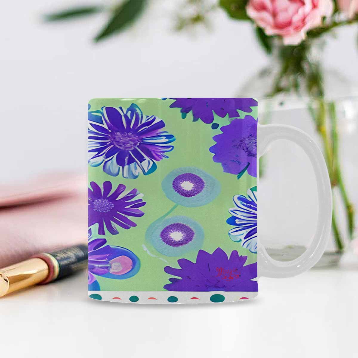 Quality Mug, coffee mug, tea cup, Bright florals, Set 1, Design 152