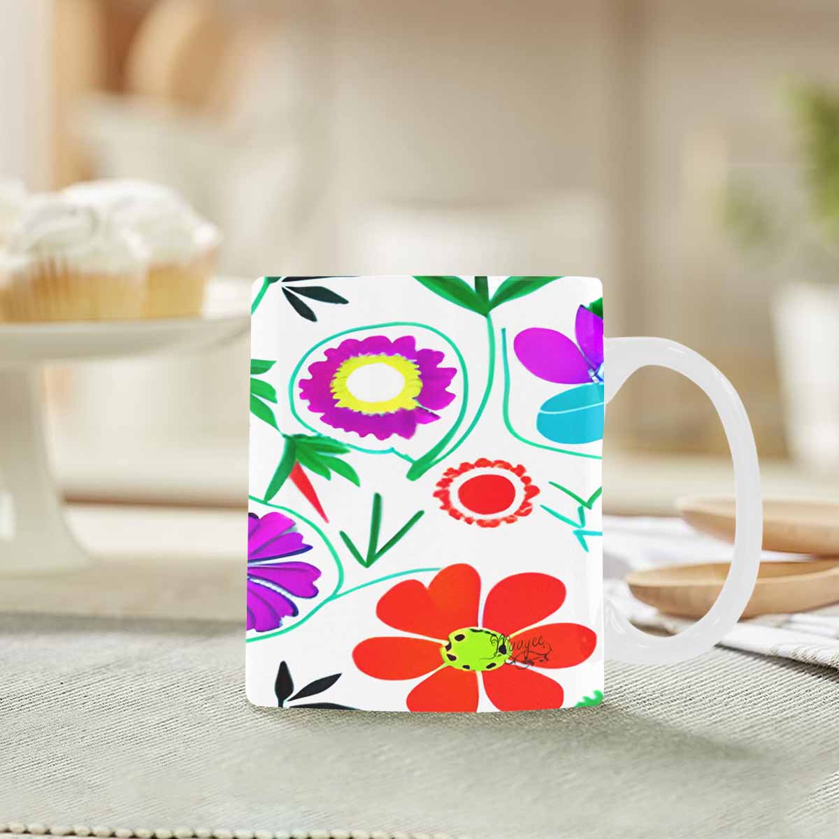 Quality Mug, coffee mug, tea cup, Bright florals, Set 1, Design 128