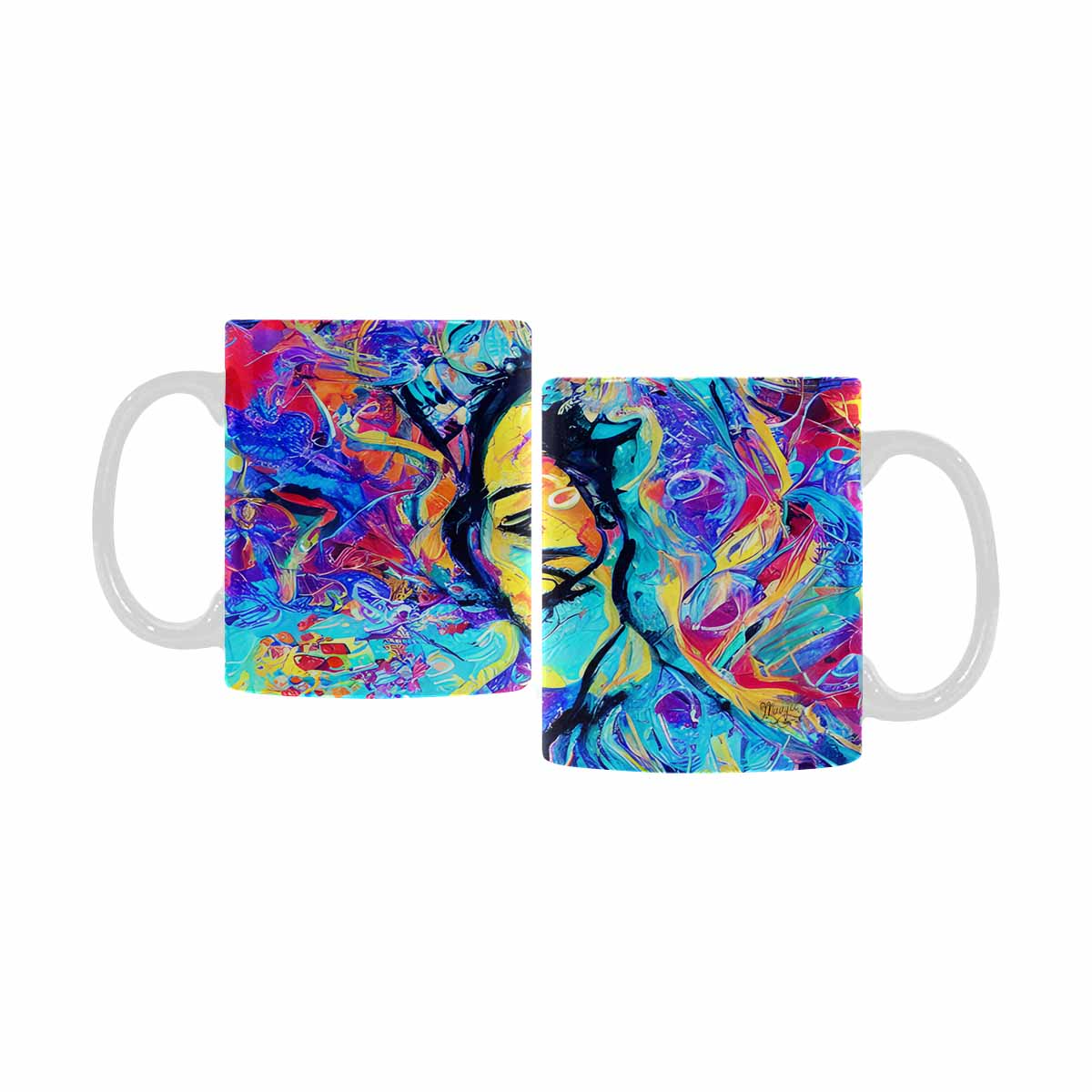 Coffee Mug, tea cup,caucasian Face, design 9