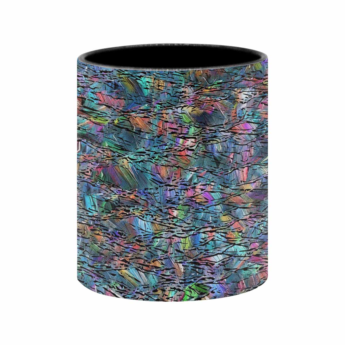 Coffee Mug, tea cup, black core, abstract, design 54