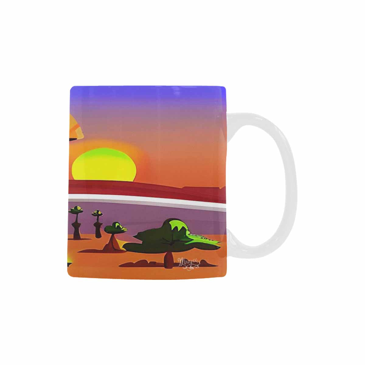 Coffee Mug, tea cup, desert scene, design 49