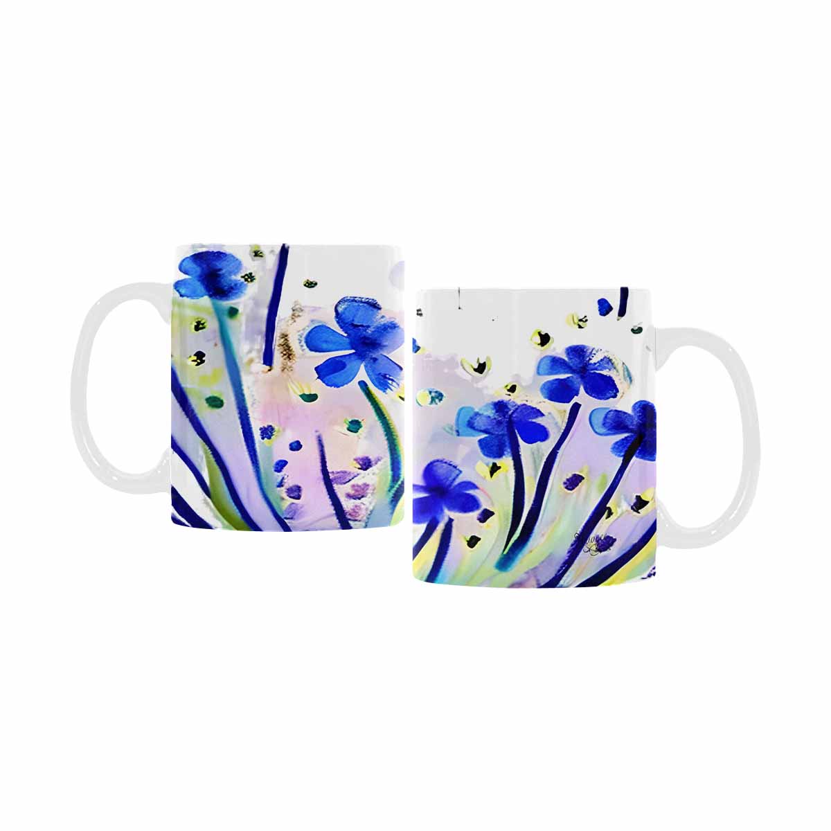 USA made Quality Mug, coffee mug, tea cup, Bright florals, Set 1A, Design 147