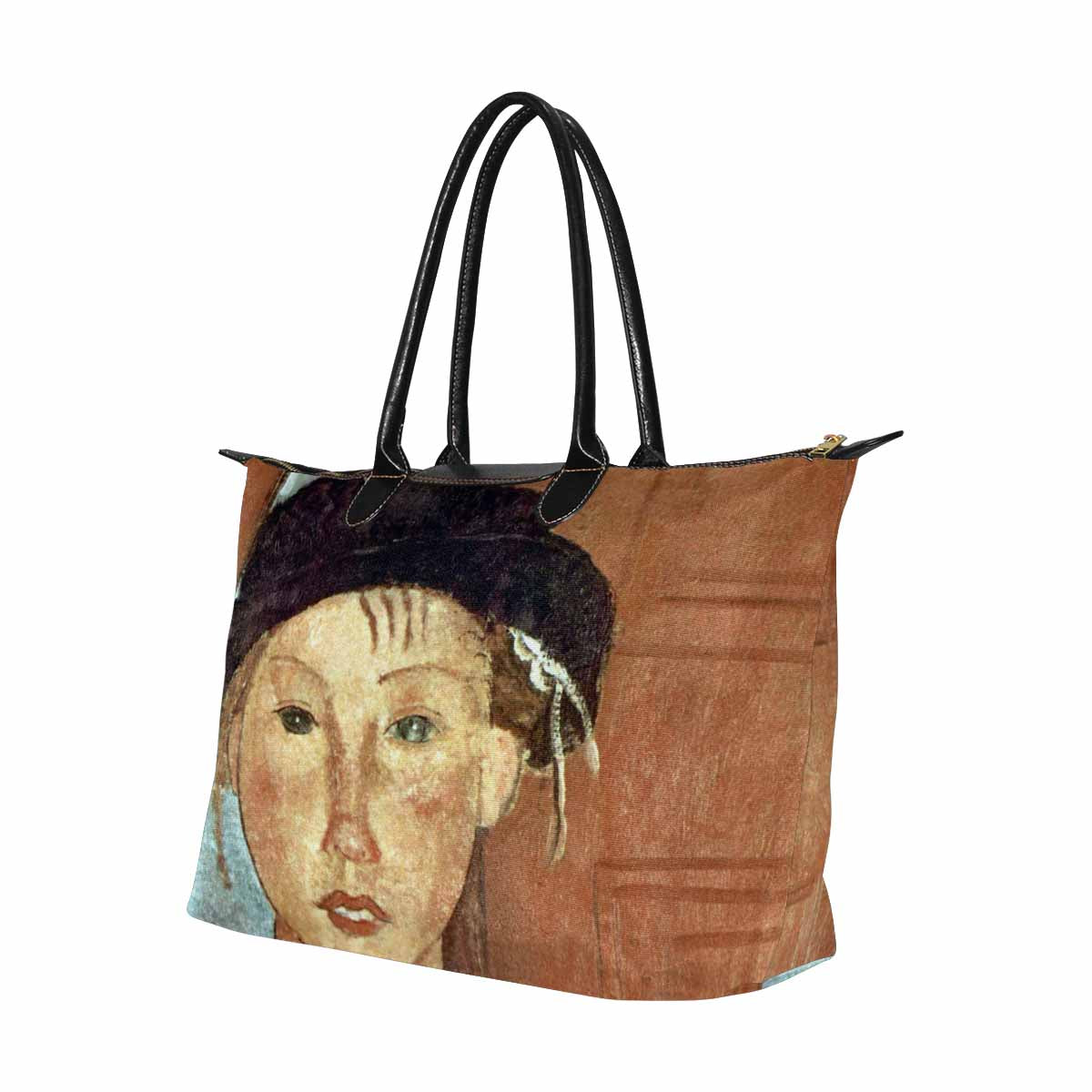 Classic handbag, Modigliani design, choice of 2 colors, Girl with Hat