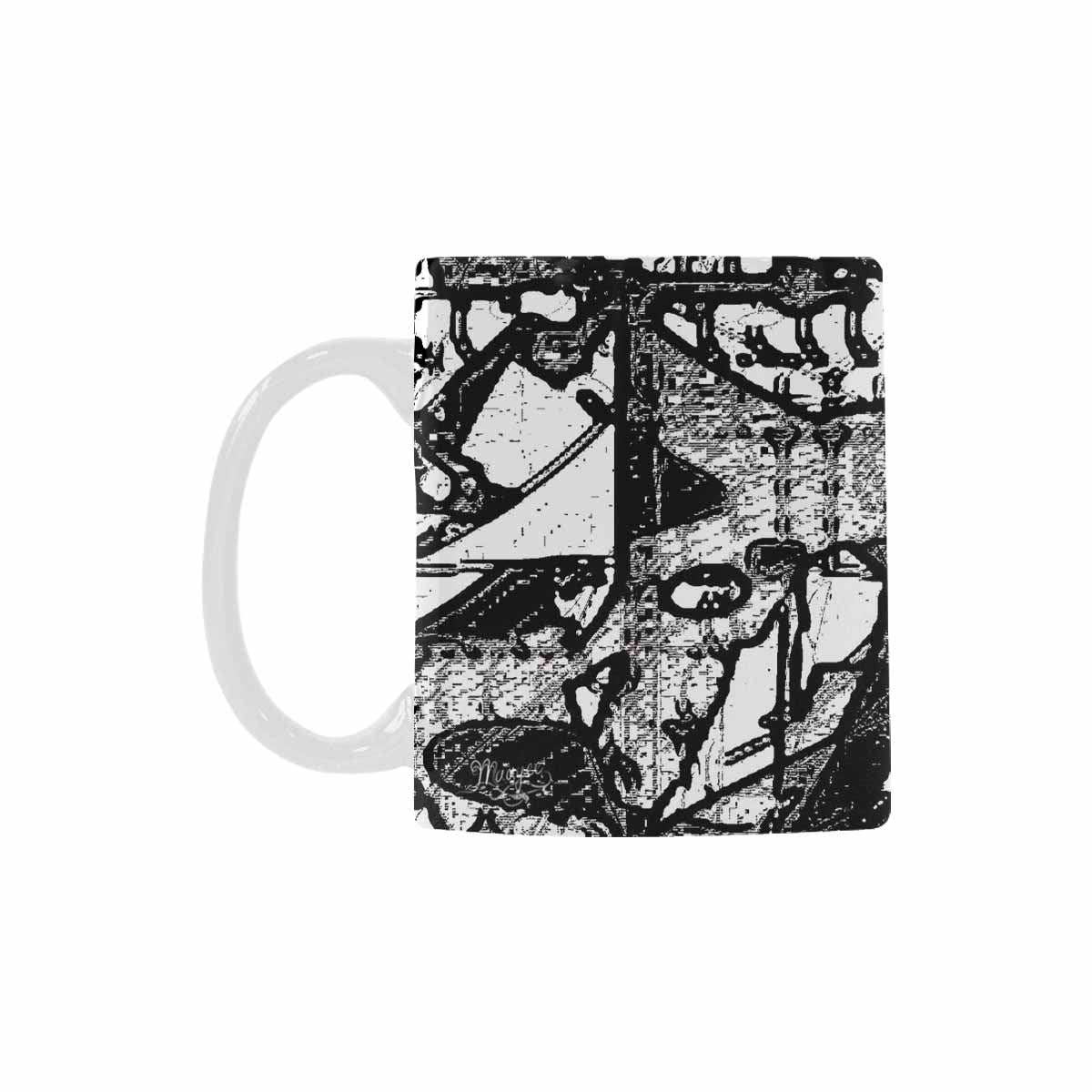 Quality Mug, coffee mug, tea cup, B & W Abstract, Set 1, design 4