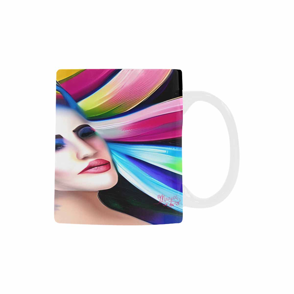 USA, Color Coffee Mug, tea cup, caucasian Face, design 25