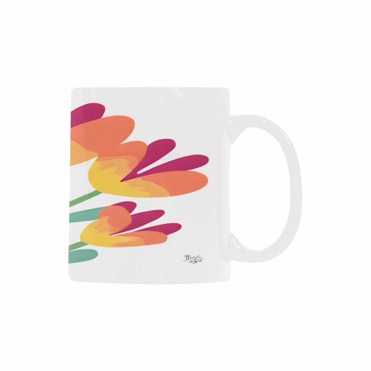 USA made Quality Mug, coffee mug, tea cup, Bright florals, Set 2, design 52