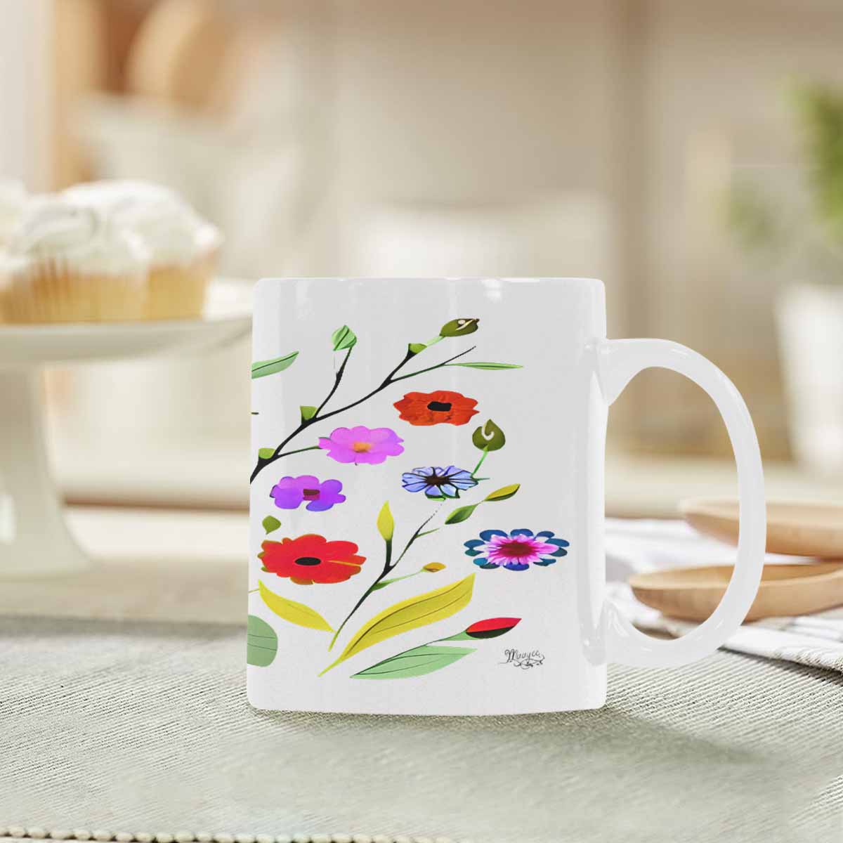 Quality Mug, coffee mug, tea cup, Bright florals, Set 2, design 76