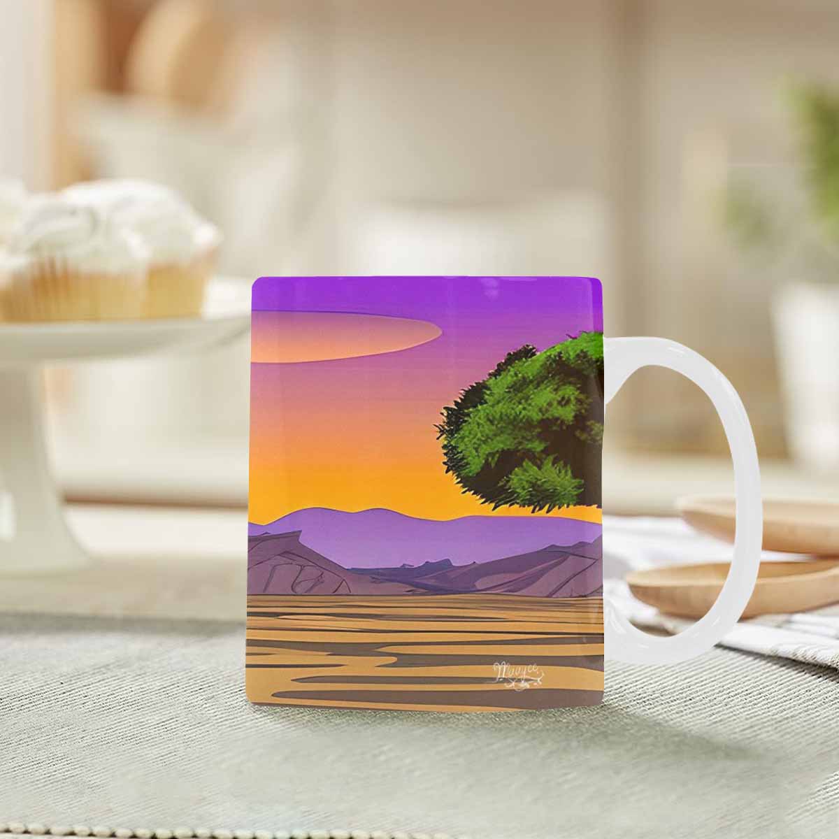 Coffee Mug, tea cup, desert scene, design 47