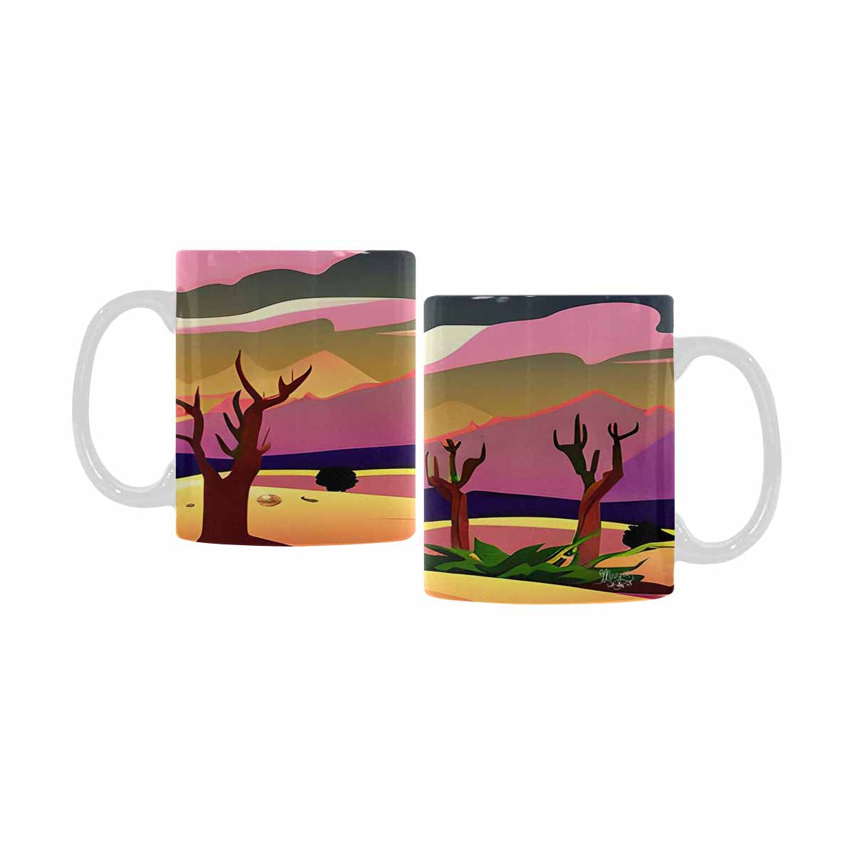 Coffee Mug, tea cup, desert scene, design 37