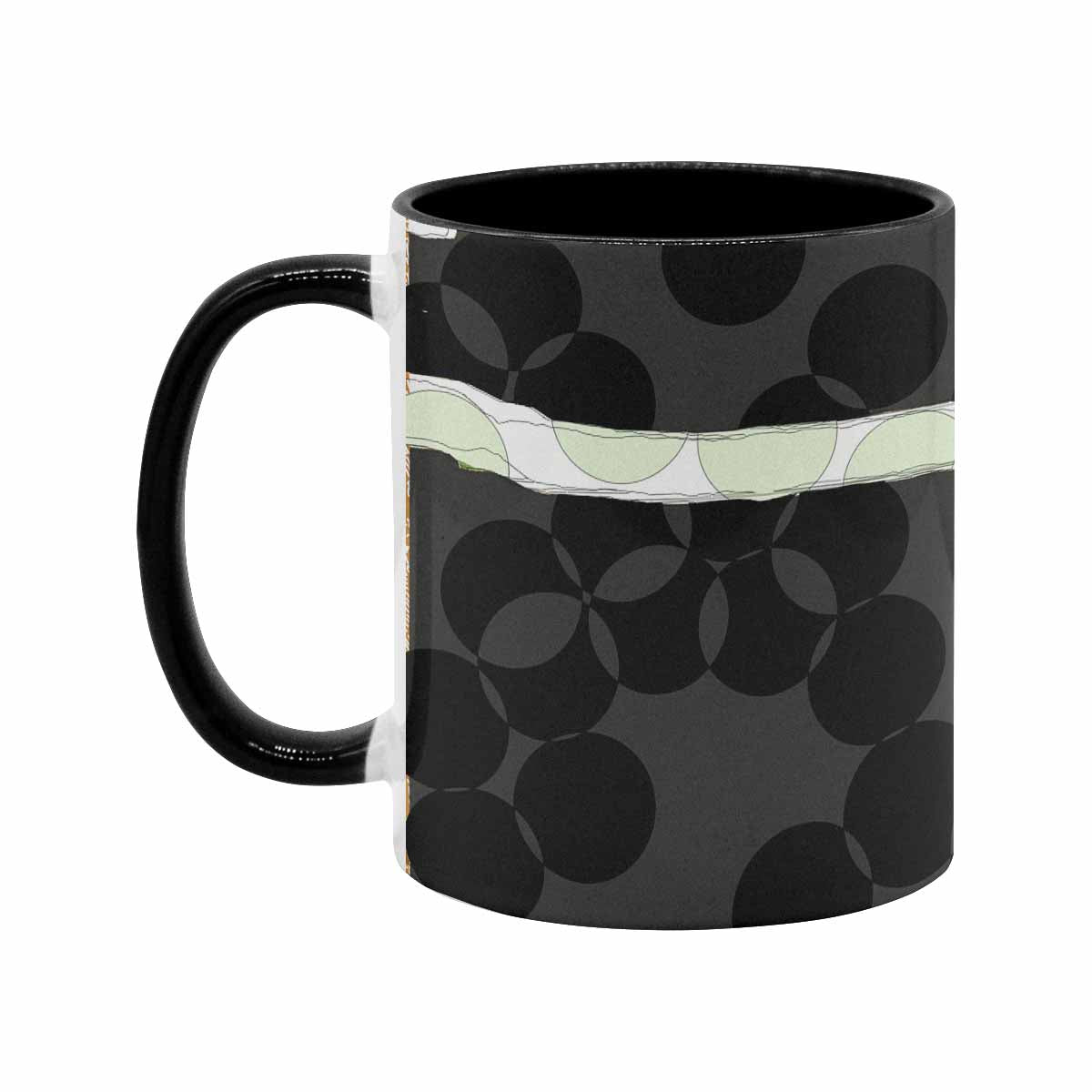 Coffee Mug, tea cup, black core, abstract, design 79