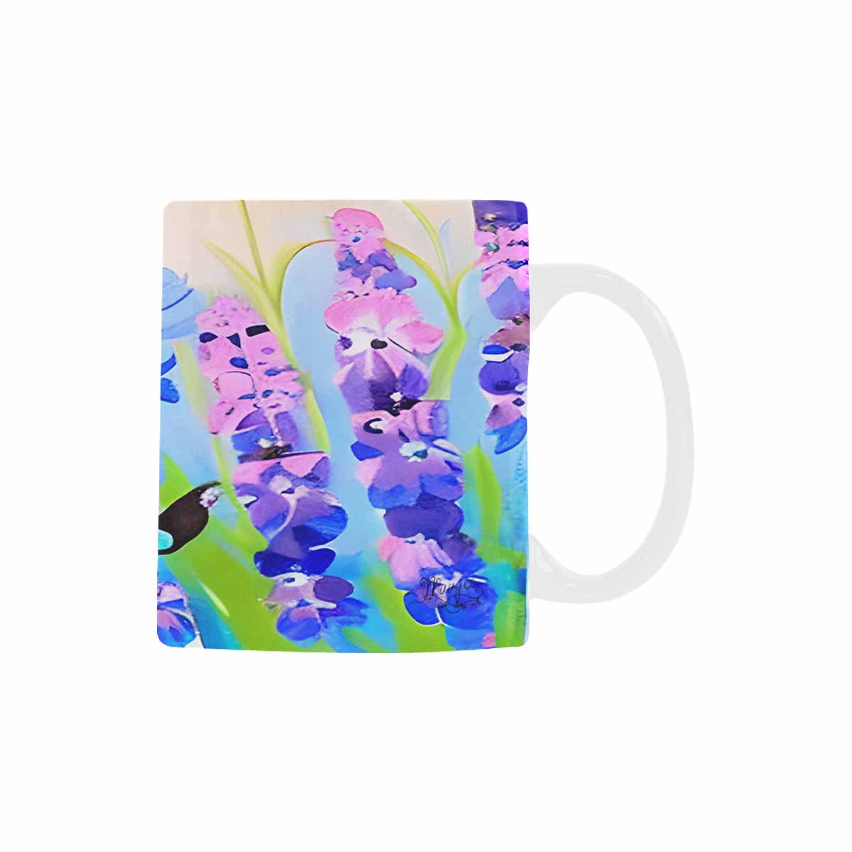 USA made Quality Mug, coffee mug, tea cup, Bright florals, Set 1, Design 95