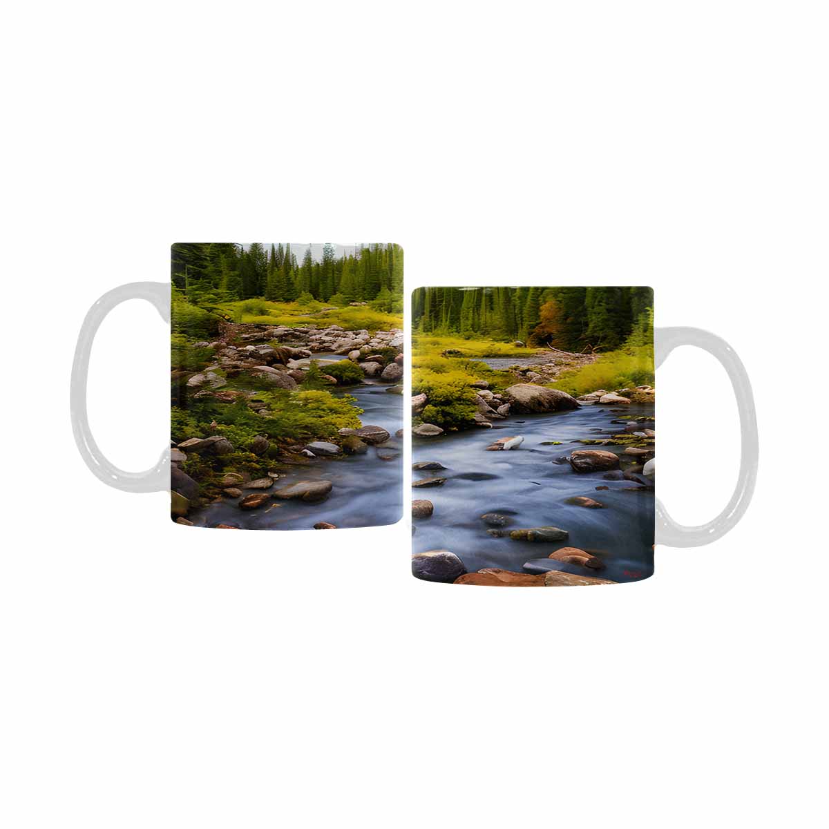 Rivers & Mountains Landscape mugs, set 1 design 4