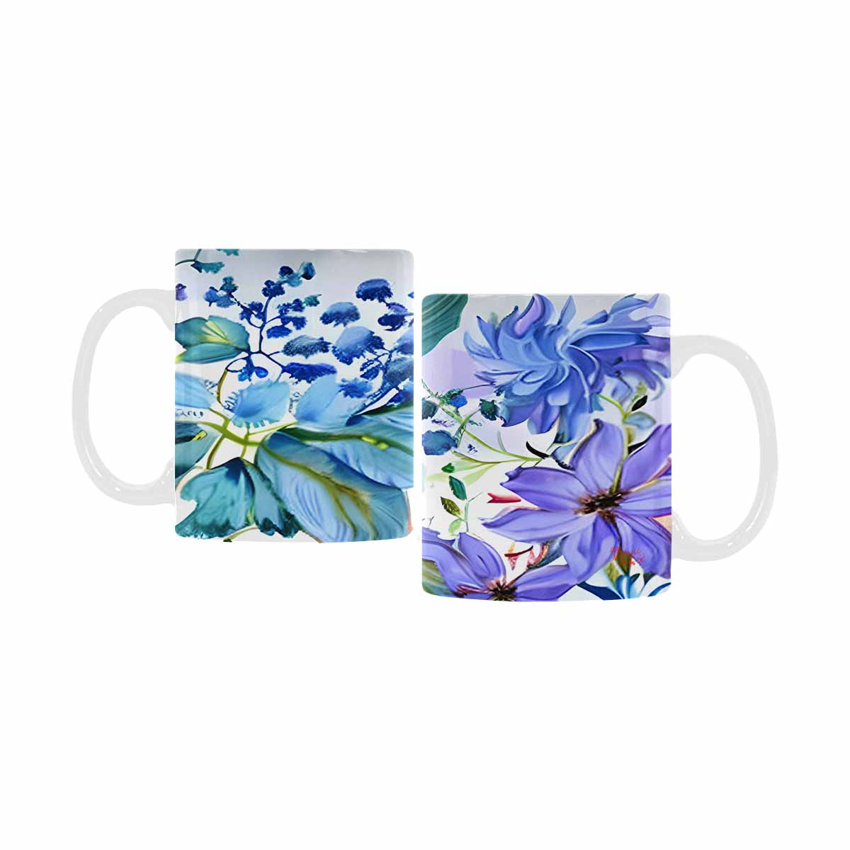 USA made Quality Mug, coffee mug, tea cup, Bright florals, Set 1, Design 21