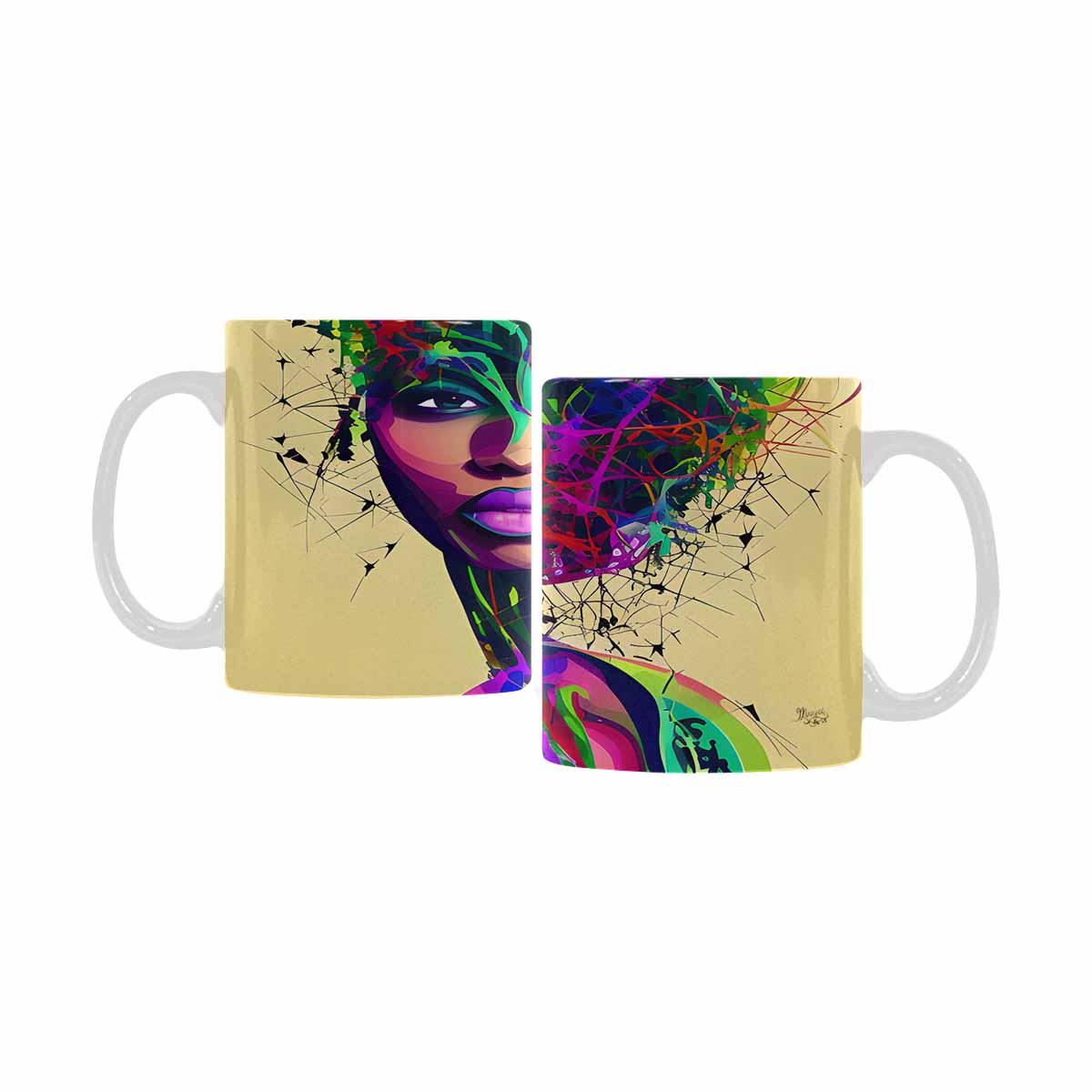 Quality Mug, coffee mug, tea cup, Black Faces, Set 1, design 58