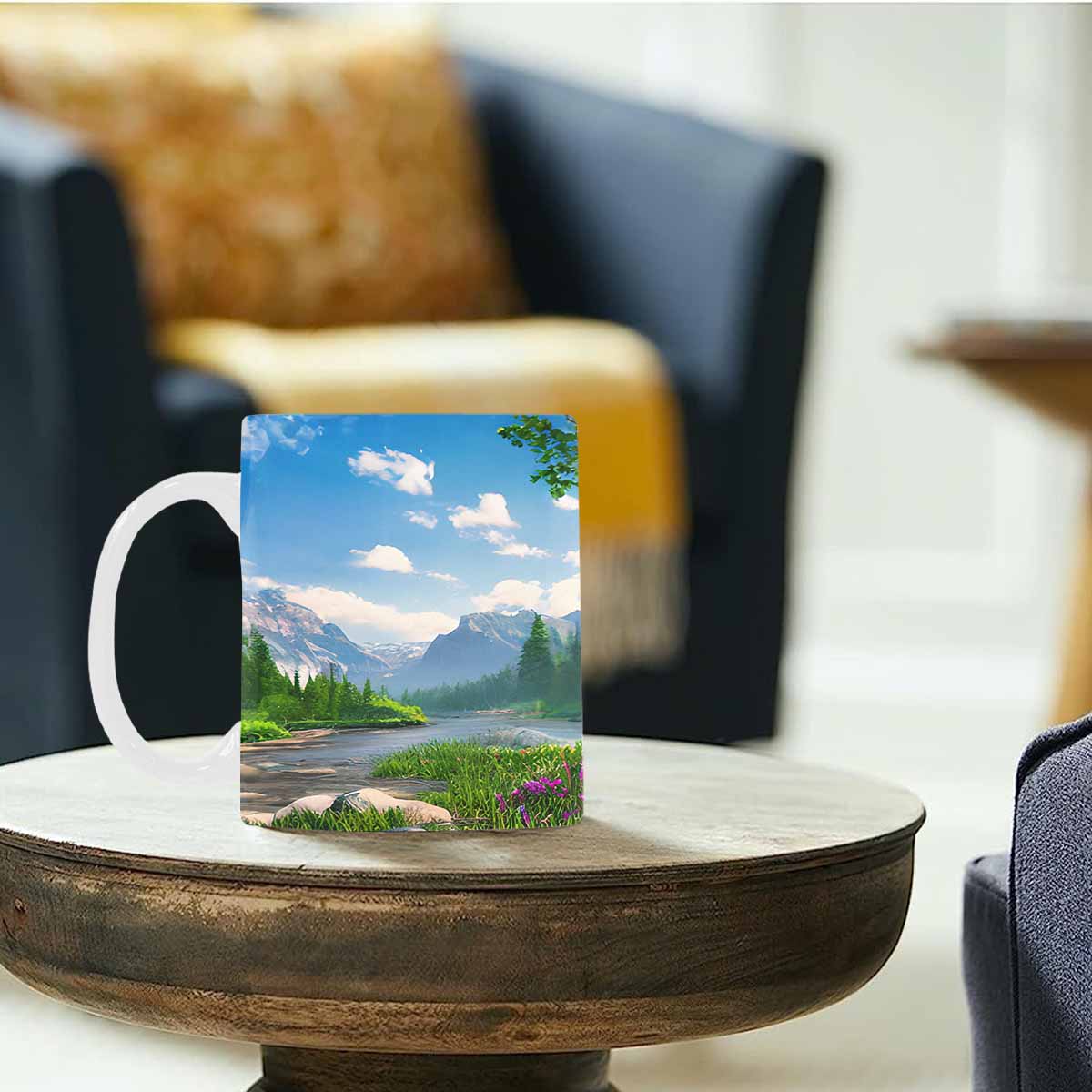 Rivers & Mountains Landscape mugs, set 1 design 9