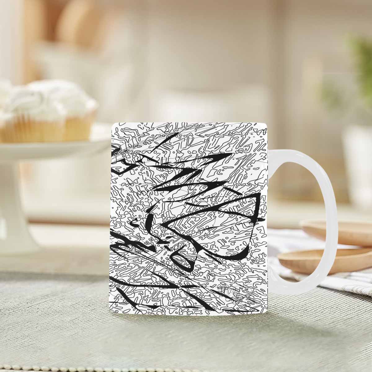 Quality Mug, coffee mug, tea cup, B & W Abstract, Set 1, design 109