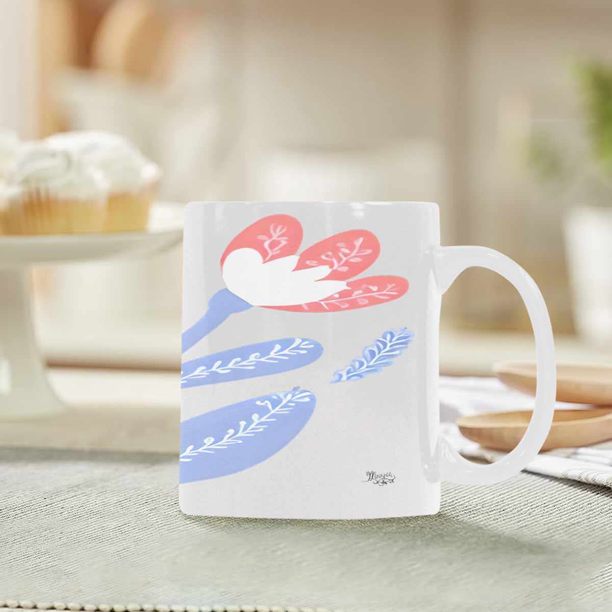 Quality Mug, coffee mug, tea cup, Bright florals, Set 2, design 12