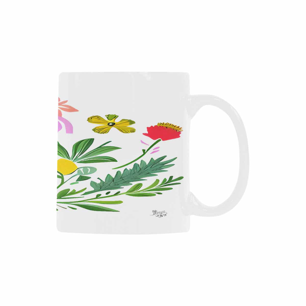 USA made Quality Mug, coffee mug, tea cup, Bright florals, Set 2, design 91