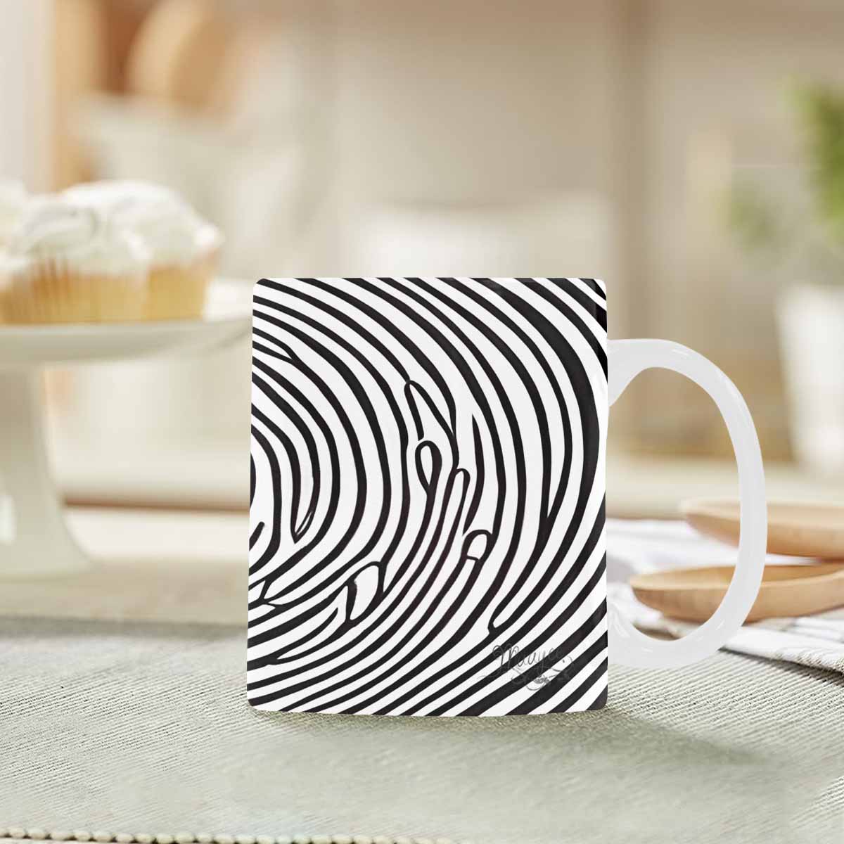 Quality Mug, coffee mug, tea cup, B & W Abstract, Set 1, design 41