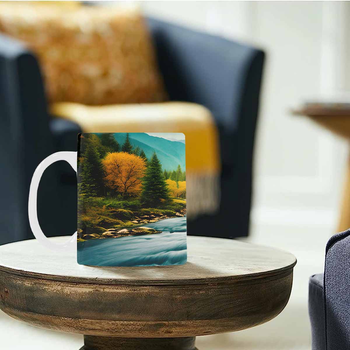 Rivers & Mountains Landscape mugs, set 1 design 23