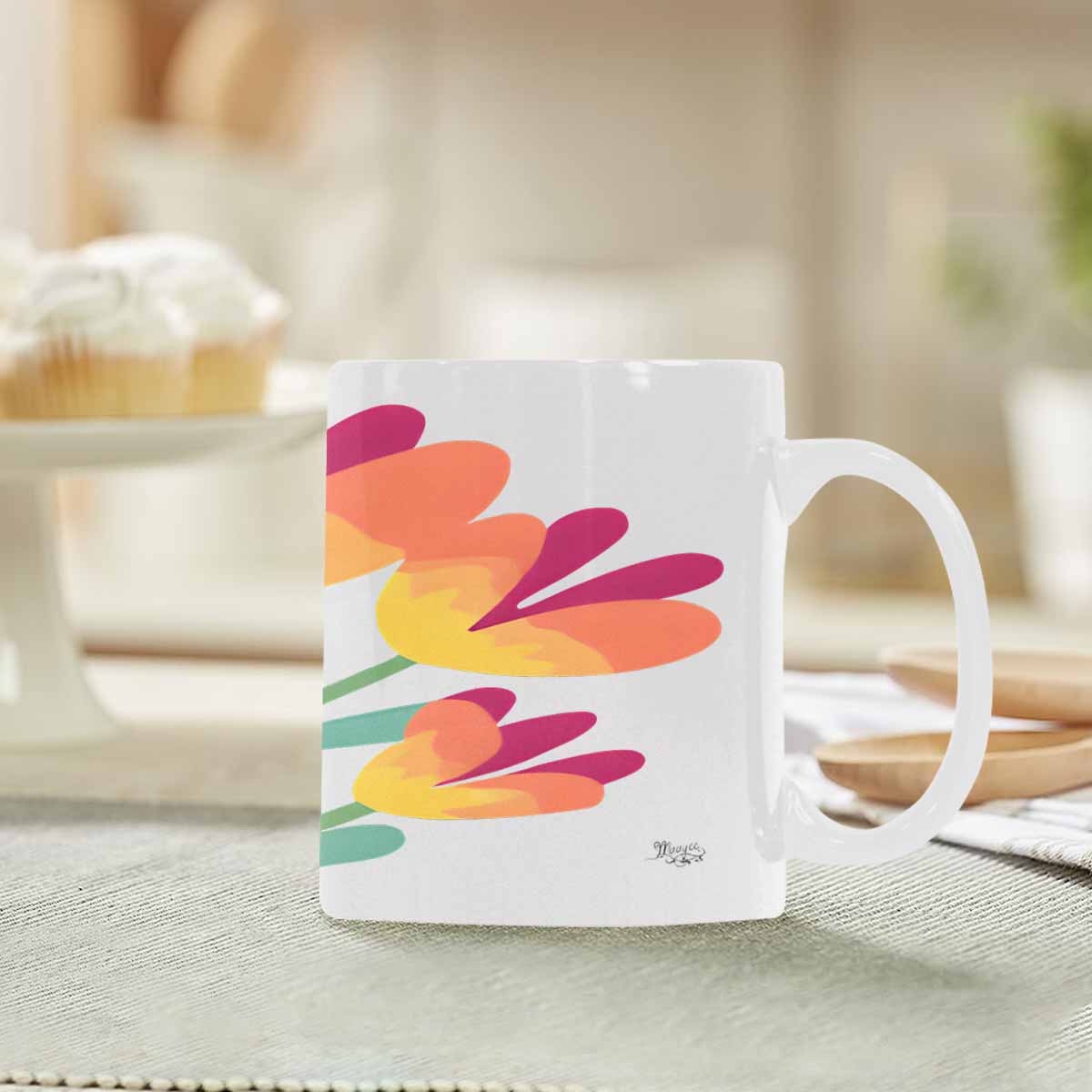 Quality Mug, coffee mug, tea cup, Bright florals, Set 2, design 52