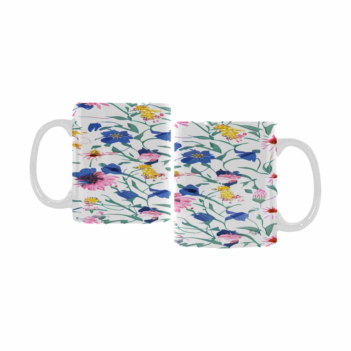 Quality Mug, coffee mug, tea cup, Bright florals, Set 2, design 32