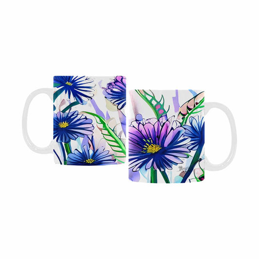 USA made Quality Mug, coffee mug, tea cup, Bright florals, Set 1A, Design 42