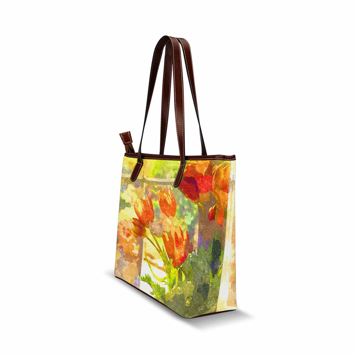 Classic Fabric handbag, watercolor floral, design 267