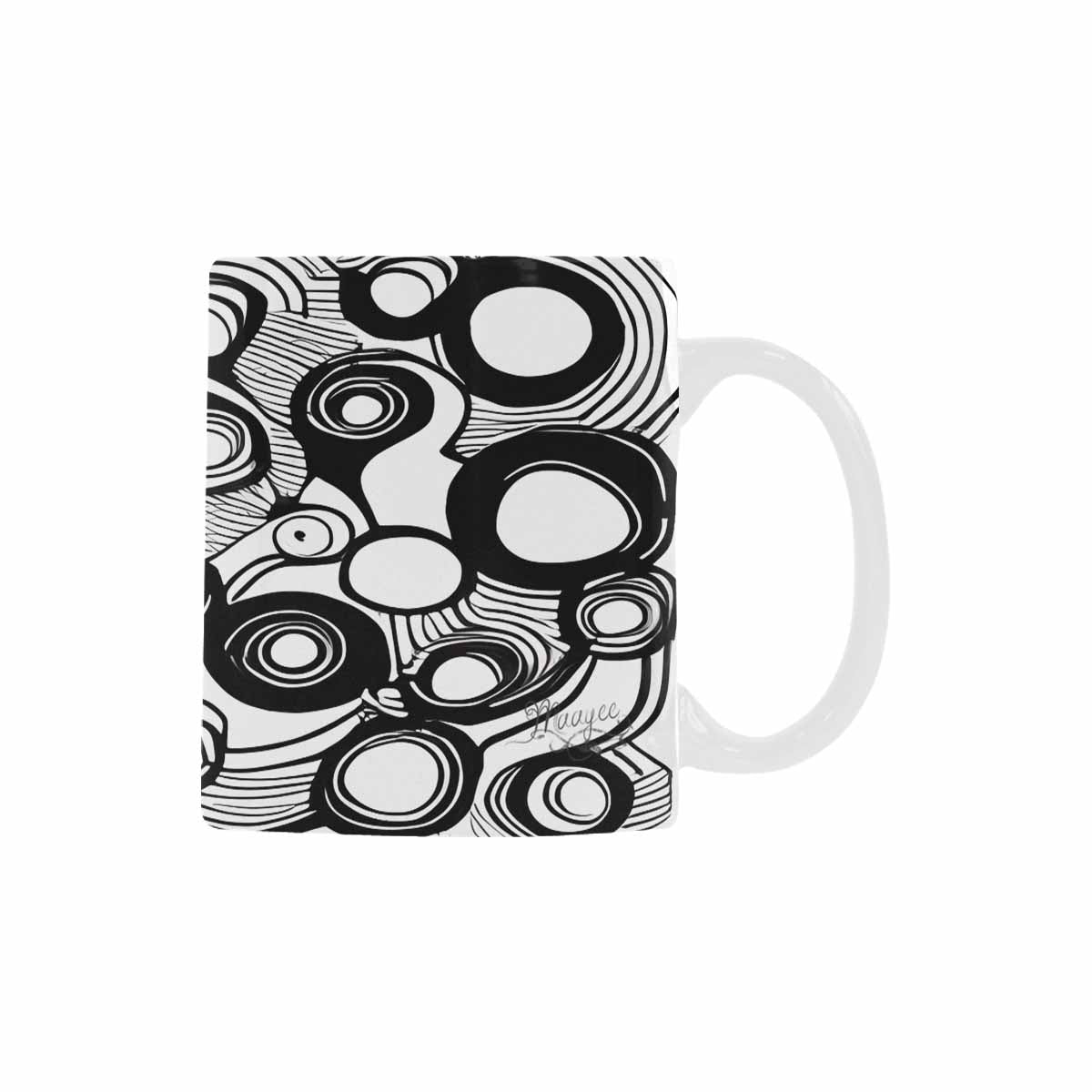 Quality Mug, coffee mug, tea cup, B & W Abstract, Set 1, design 36