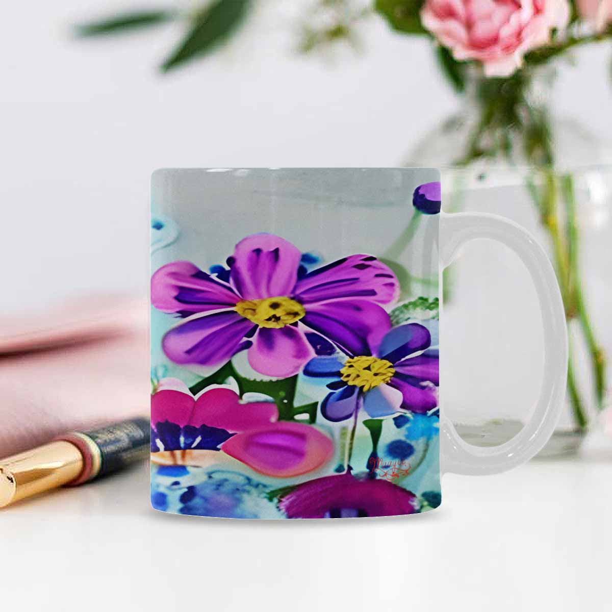 Quality Mug, coffee mug, tea cup, Bright florals, Set 1, Design 150