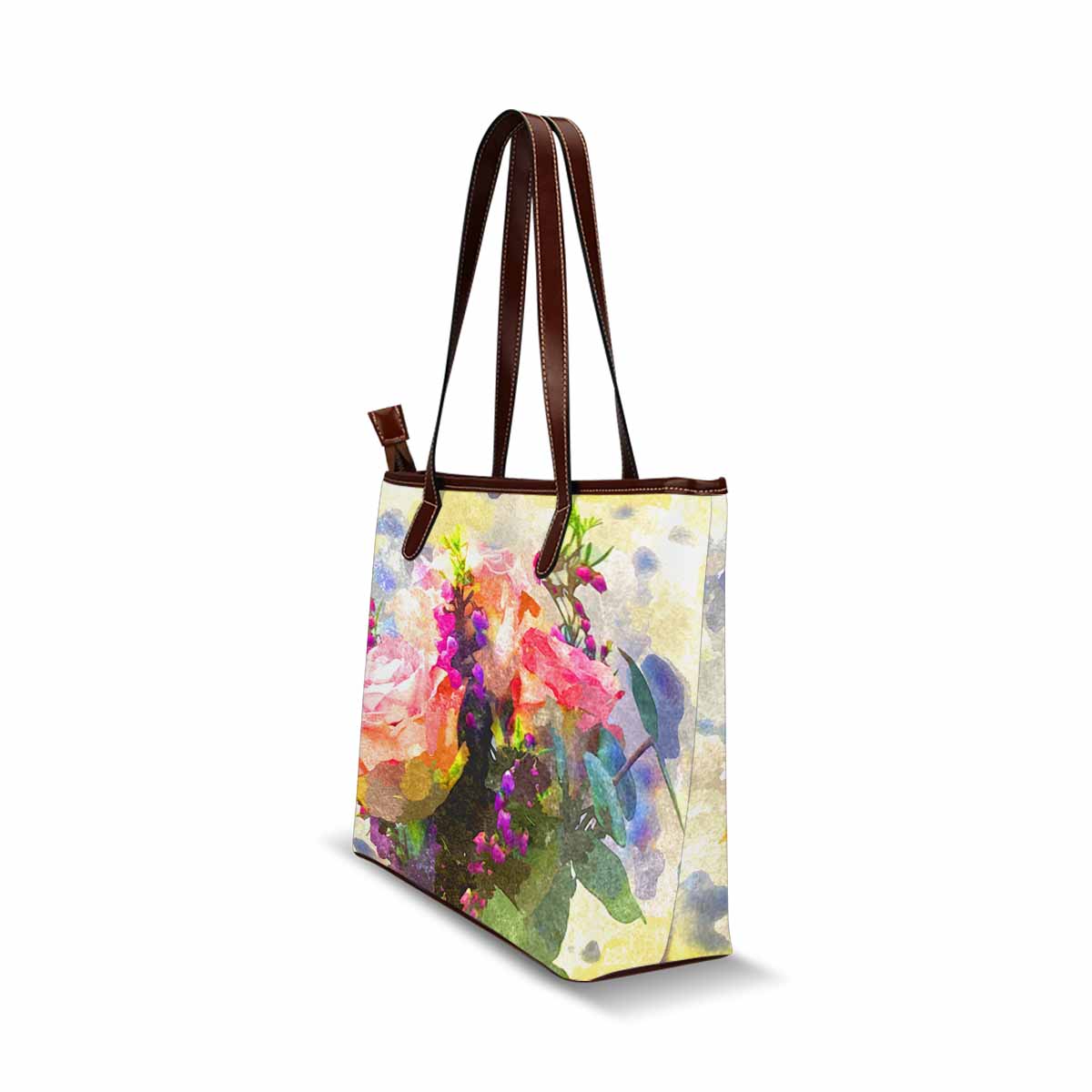 Classic Fabric handbag, watercolor floral, design 12